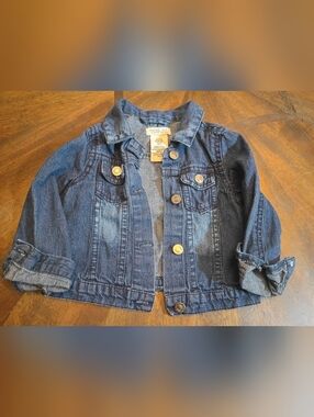 Rachel Zoe Baby Denim Jacket 24M Dark Wash Button Front Classic Trucker Style